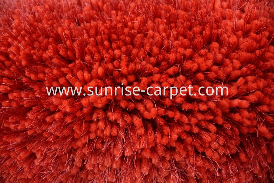 Elastic & Polyester Silk mix Shaggy Carpet